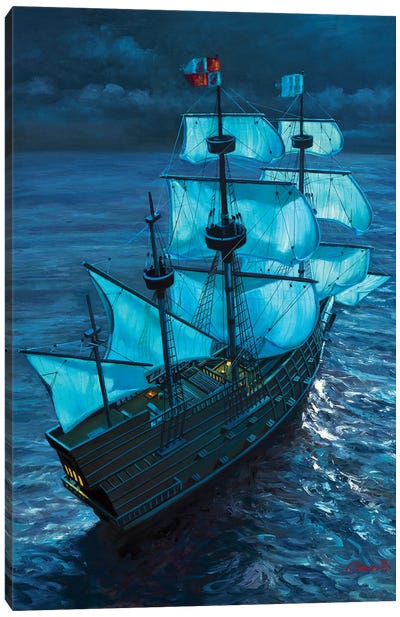 Moonlight Voyage Canvas Art Print - Pirates