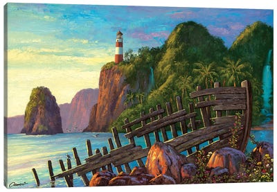 Paradise Cove II Canvas Art Print - Tropical Beach Art