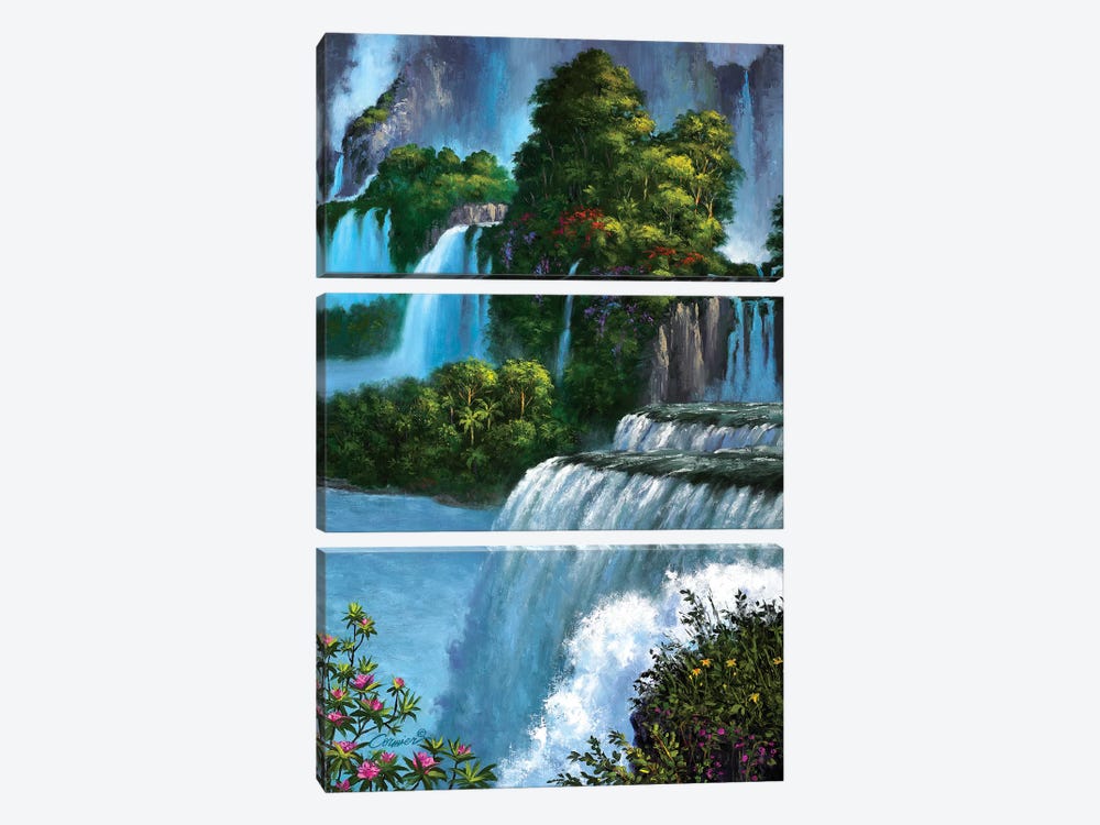 Paradise Falls by Wil Cormier 3-piece Canvas Art