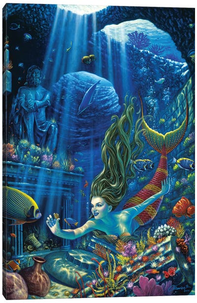 Poseidons Treasures Canvas Art Print - Ocean Treasures