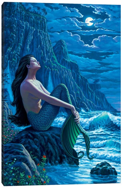 Serenity Canvas Art Print - Mermaid Art