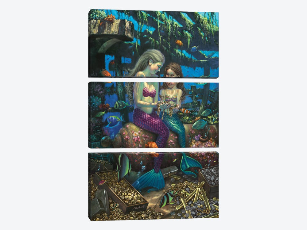 Angels Of The Deep by Wil Cormier 3-piece Canvas Wall Art