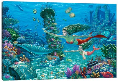 The Swimming Lesson Canvas Art Print - Wil Cormier