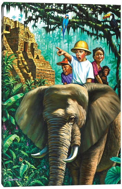 Jungle Kids Canvas Art Print - Jungles