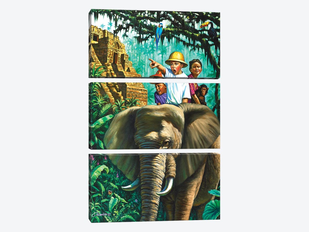 Jungle Kids by Wil Cormier 3-piece Canvas Art Print
