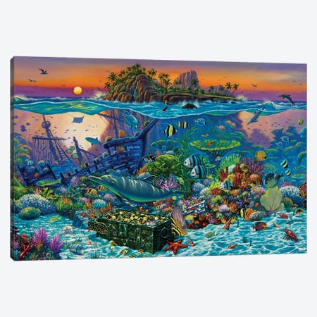 Coral Reef Island Canvas Print #WCO48} by Wil Cormier Canvas Wall Art