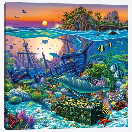 Coral Reef Island II Canvas Print #WCO5} by Wil Cormier Canvas Artwork