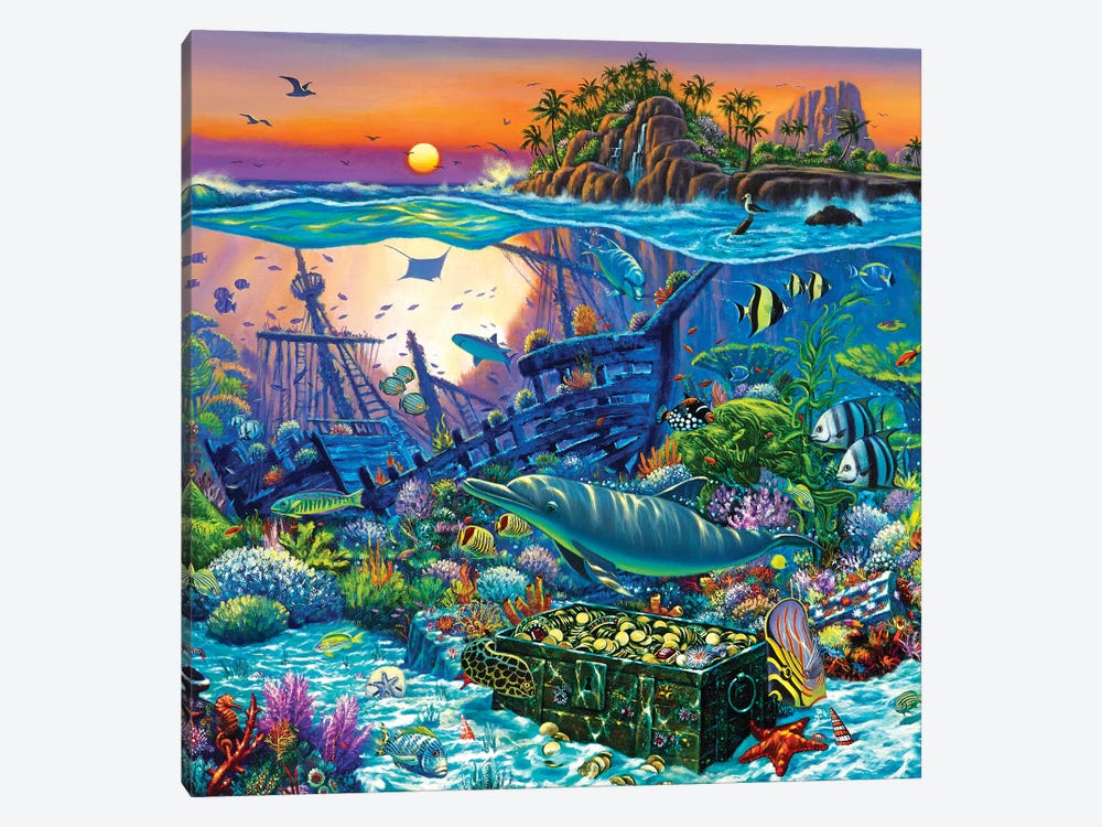 Coral Reef Island II by Wil Cormier 1-piece Canvas Print