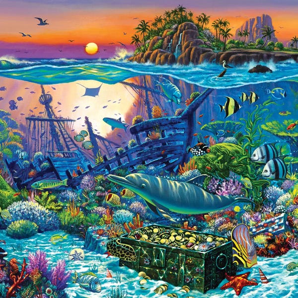 Ocean Treasures: Coral Reef Island II by Wil Cormier