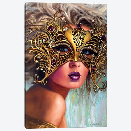 Golden Mask Canvas Print #WCO9} by Wil Cormier Canvas Print