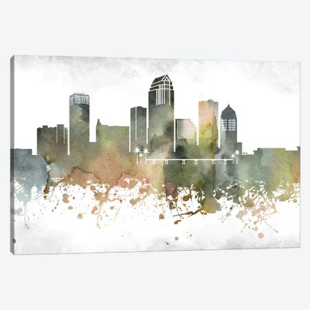 Tampa Skyline Canvas Print #WDA1001} by WallDecorAddict Canvas Art