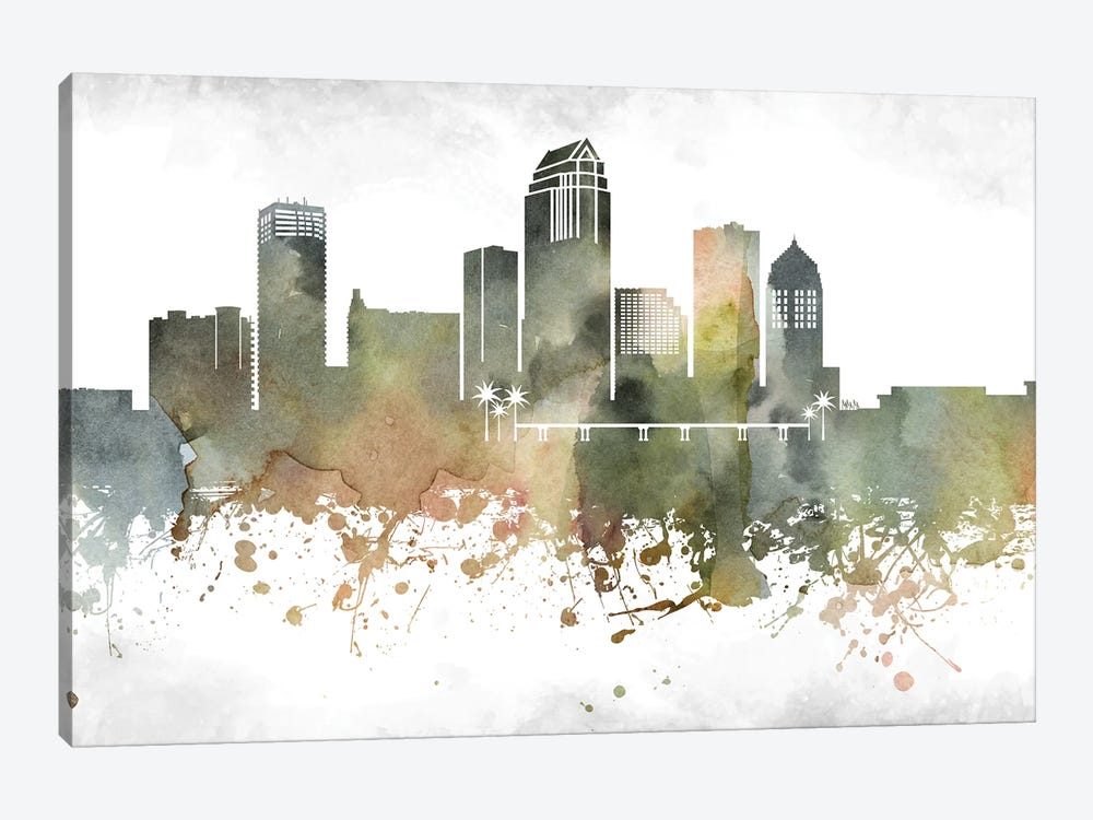 Tampa Skyline by WallDecorAddict 1-piece Art Print