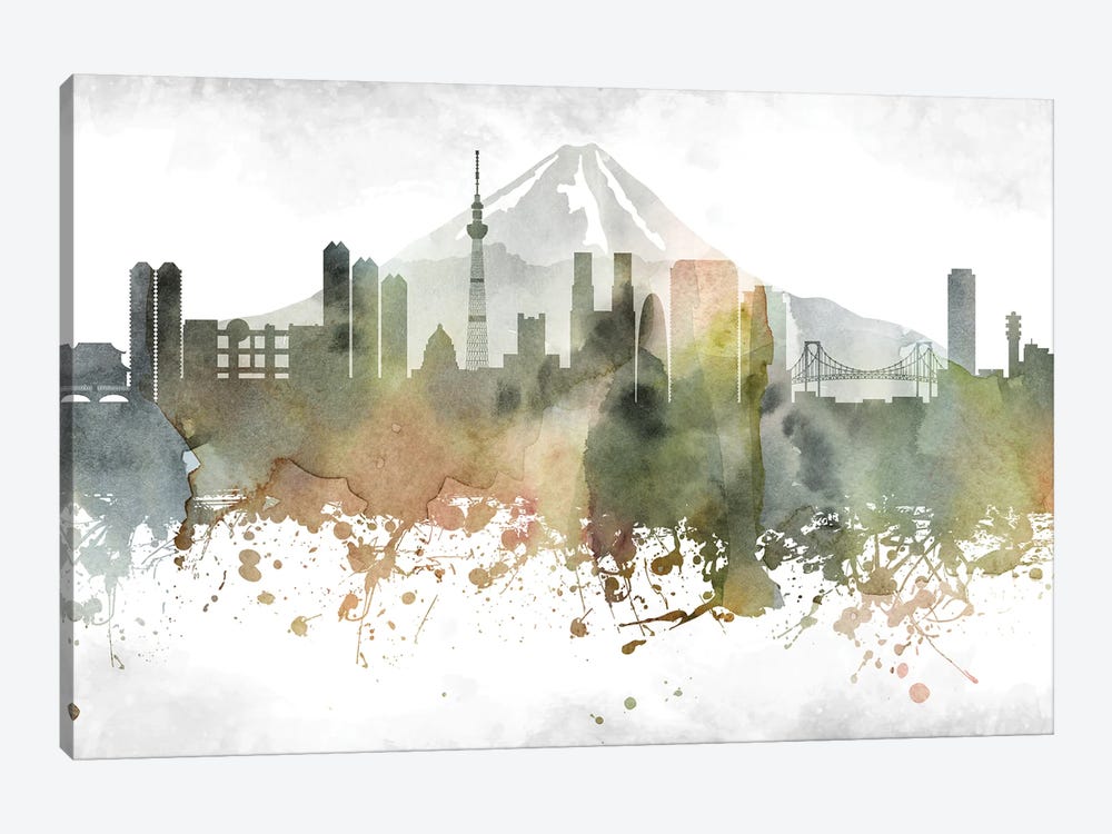 Tokyo Skyline by WallDecorAddict 1-piece Canvas Wall Art