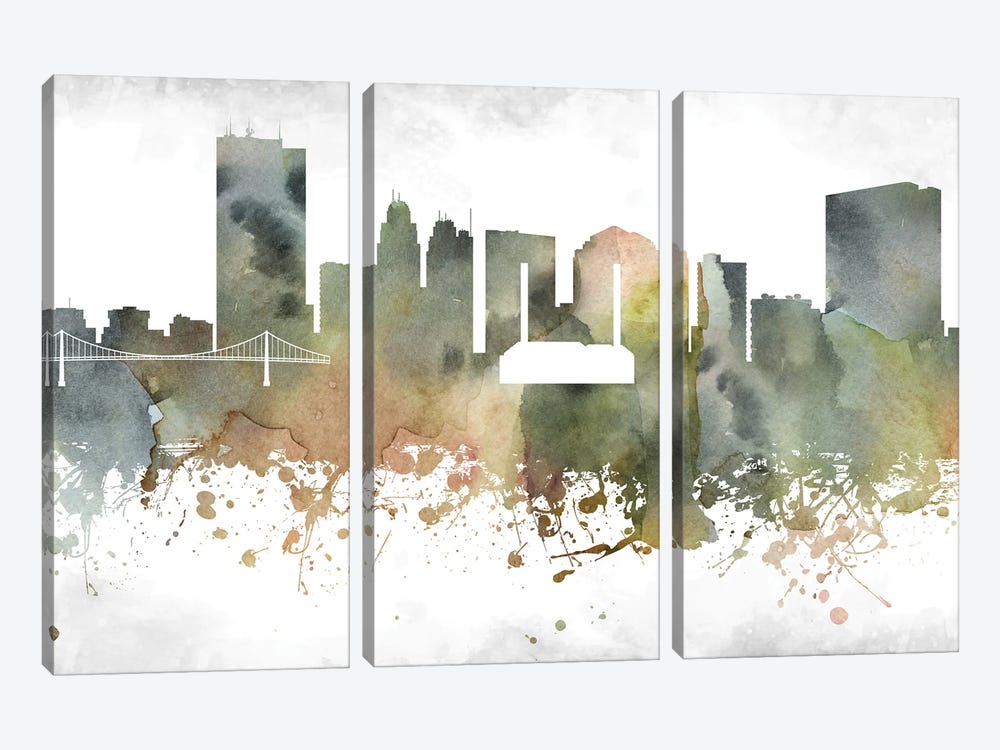 Toledo Skyline by WallDecorAddict 3-piece Canvas Print