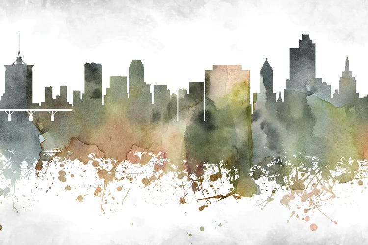 Tulsa Skyline by WallDecorAddict wall art