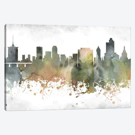 Tulsa Skyline Canvas Print #WDA1005} by WallDecorAddict Canvas Art Print