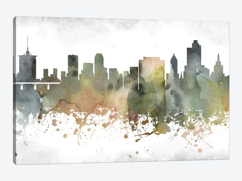 Tulsa Skyline by WallDecorAddict 1-piece Canvas Print
