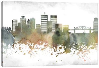 Vancouver Skyline Canvas Art Print - British Columbia Art