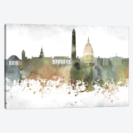 Washington Skyline Canvas Print #WDA1010} by WallDecorAddict Canvas Art Print