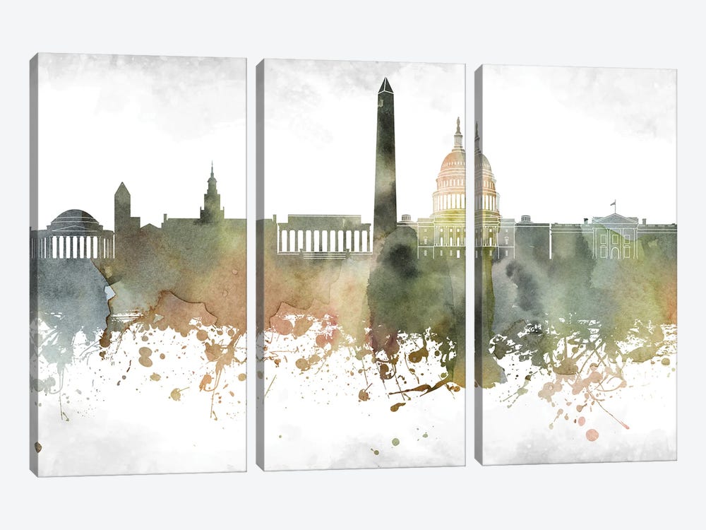 Washington Skyline by WallDecorAddict 3-piece Art Print