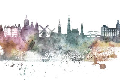 Amsterdam Pastel Skyline by WallDecorAddict multi panel art