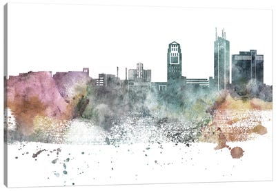 Ann Arbor Pastel Skyline Canvas Art Print