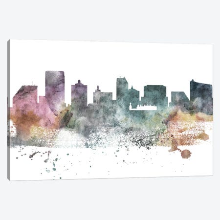 Atlantic City Pastel Skyline Canvas Print #WDA1019} by WallDecorAddict Art Print