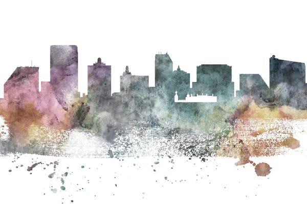 Atlantic City: Atlantic City Pastel Skyline by WallDecorAddict