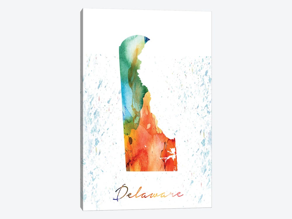 Delaware State Colorful by WallDecorAddict 1-piece Canvas Art Print