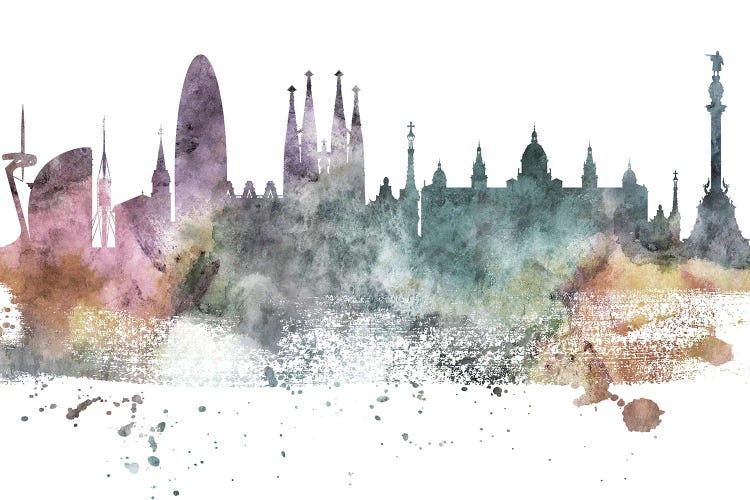 Barcelona Pastel Skyline