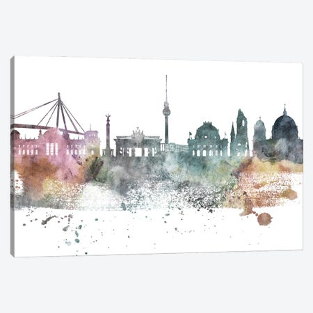 Berlin Pastel Skyline Canvas Print #WDA1025} by WallDecorAddict Canvas Art Print