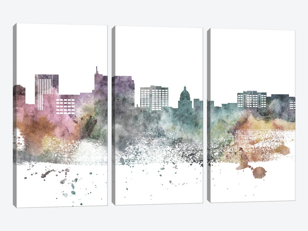 Boise Pastel Skyline by WallDecorAddict 3-piece Canvas Art
