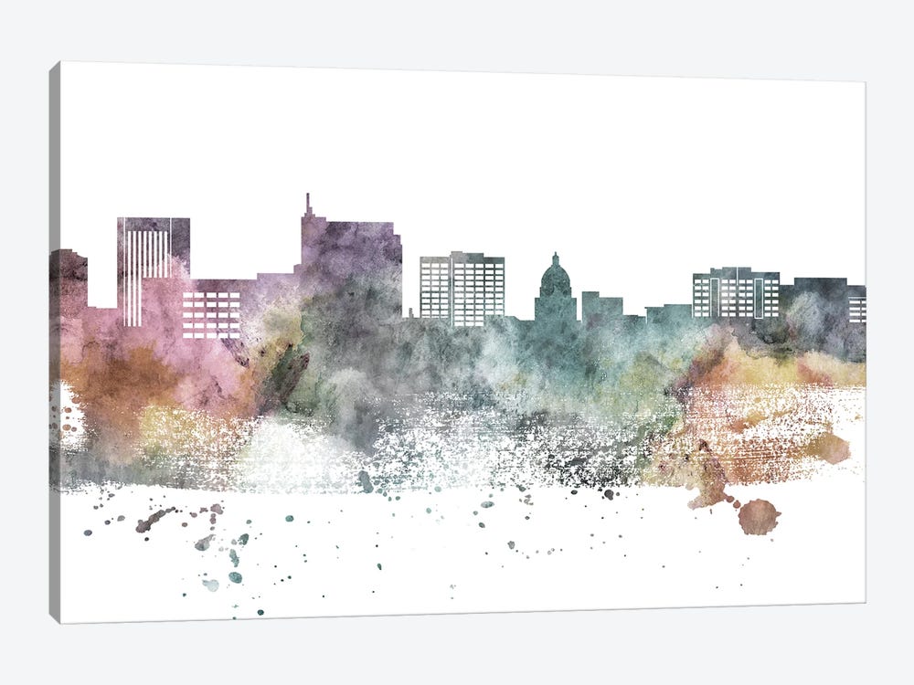Boise Pastel Skyline by WallDecorAddict 1-piece Canvas Wall Art