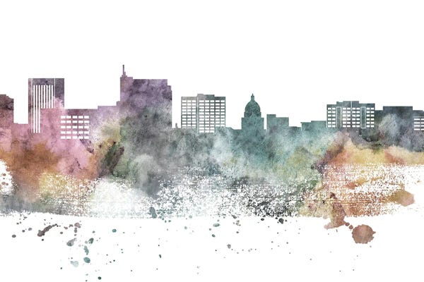 Idaho: Boise Pastel Skyline by WallDecorAddict