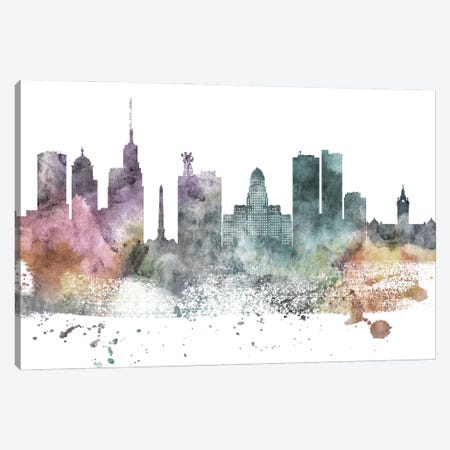 Buffalo Pastel Skyline Canvas Print #WDA1030} by WallDecorAddict Canvas Art Print