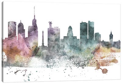 Buffalo Pastel Skyline Canvas Art Print - WallDecorAddict