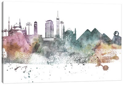 Cairo Pastel Skyline Canvas Art Print - WallDecorAddict