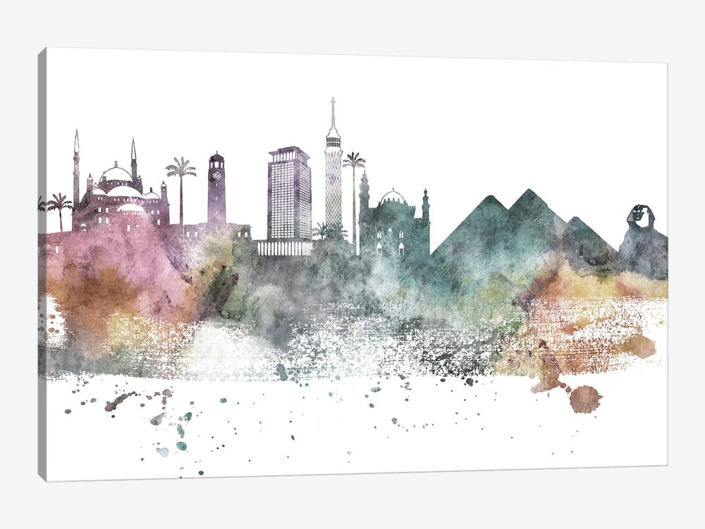 Cairo Pastel Skyline by WallDecorAddict 1-piece Canvas Art