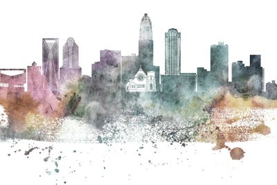 Charlotte Pastel Skyline by WallDecorAddict art print