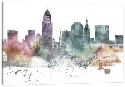 Cleveland Pastel Skyline Canvas Art Print - Cleveland Art