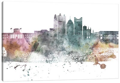 Columbus Pastel Skyline Canvas Art Print - Ohio Art