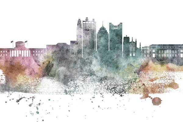 Ohio: Columbus Pastel Skyline by WallDecorAddict
