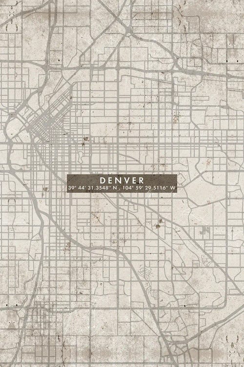 Denver City Map Abstract