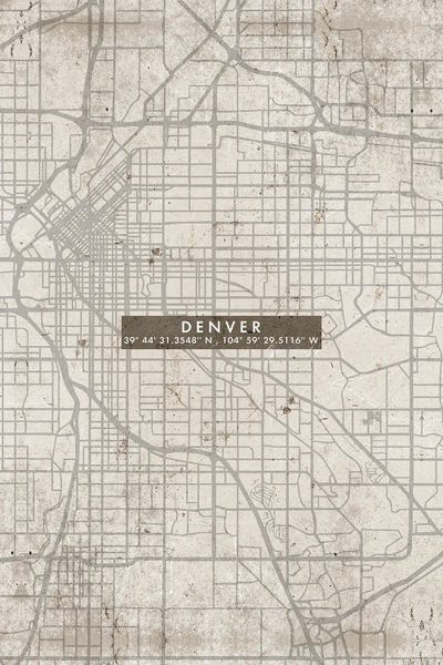 Colorado: Denver City Map Abstract by WallDecorAddict