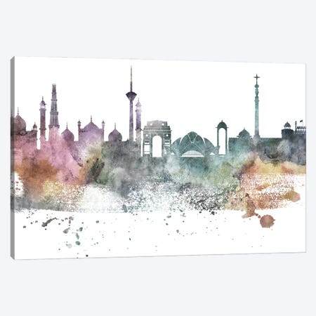 Delhi Pastel Skyline Canvas Print #WDA1041} by WallDecorAddict Canvas Art