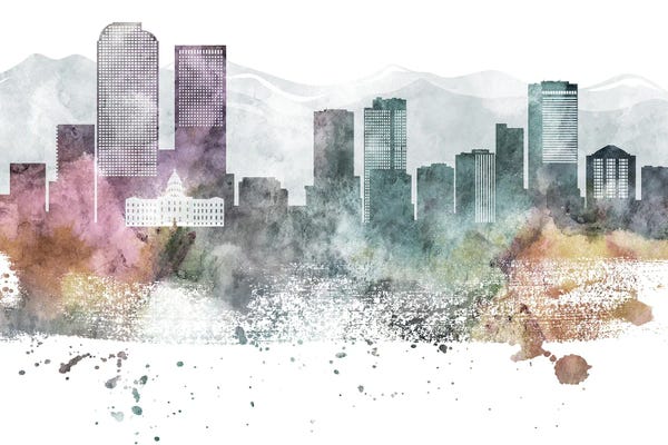 Colorado: Denver Pastel Skyline by WallDecorAddict