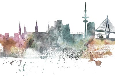 Dusseldorf Pastel Skyline by WallDecorAddict multi panel art
