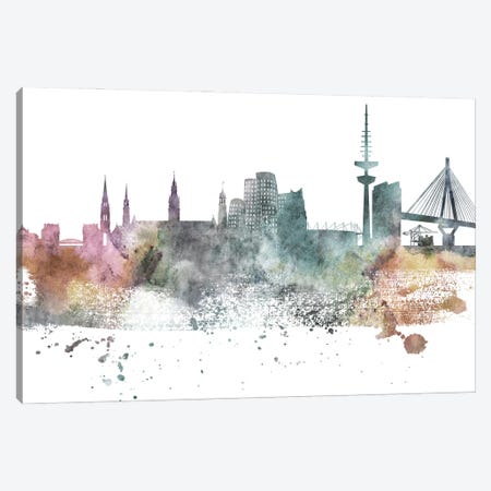 Dusseldorf Pastel Skyline Canvas Print #WDA1045} by WallDecorAddict Canvas Art Print