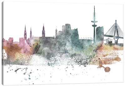 Dusseldorf Pastel Skyline Canvas Art Print