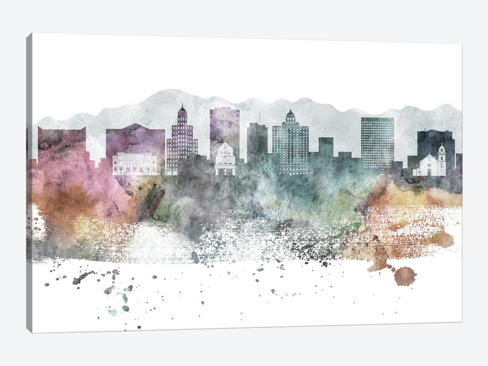 El Paso Pastel Skyline by WallDecorAddict 1-piece Canvas Wall Art